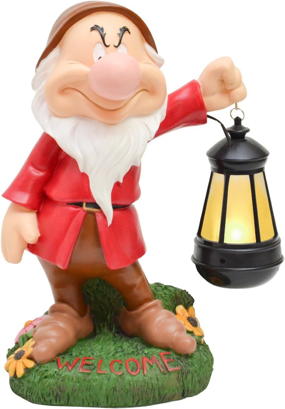 Disney Snow White & The Seven Dwarfs Grumpy 17" Large Garden LED Solar