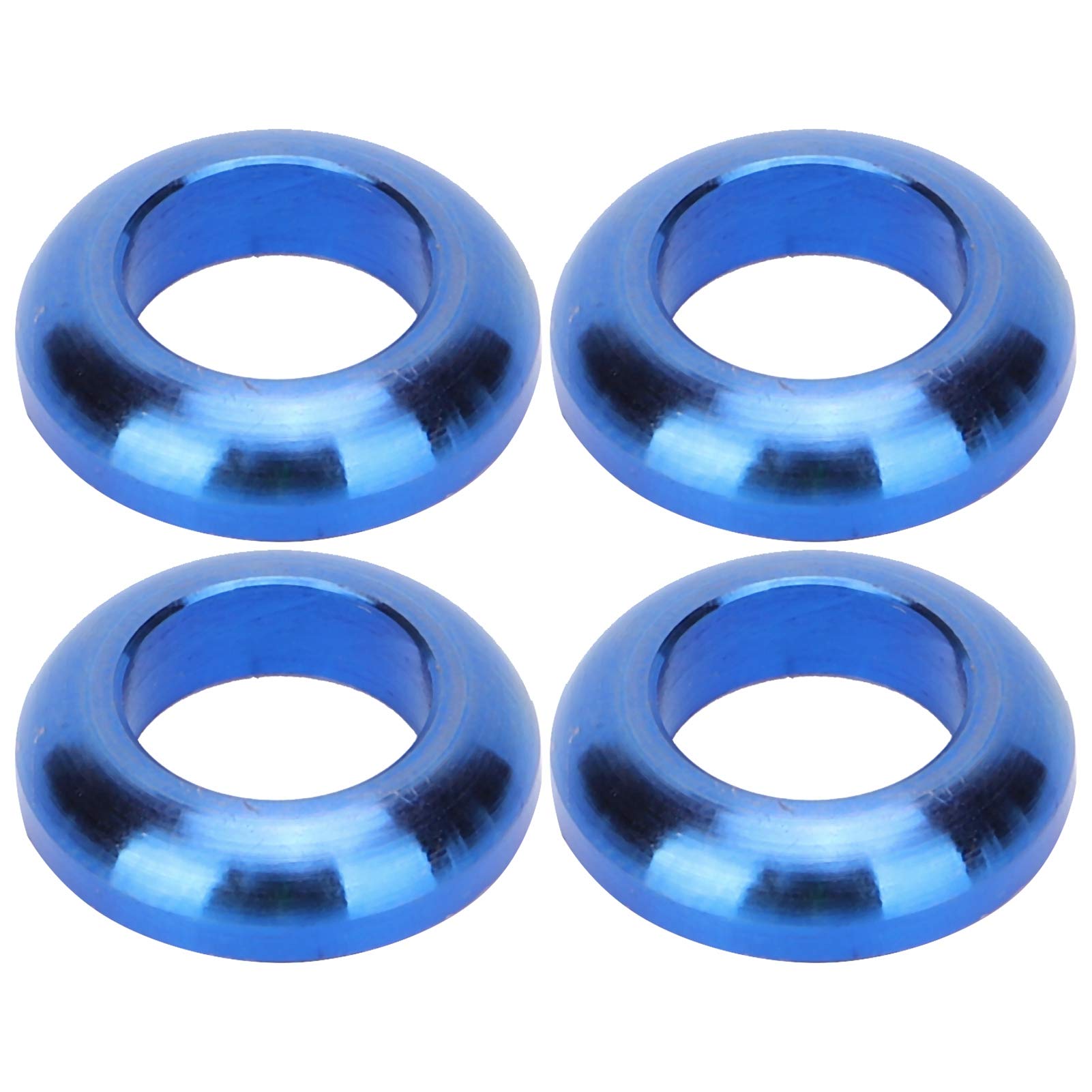 SUNGOOYUE Bicycle Brake Caliper Washers, 4Pcs M6 Titanium Alloy Screw Gaskets for Mountain Bike Brake Caliper (Blue)