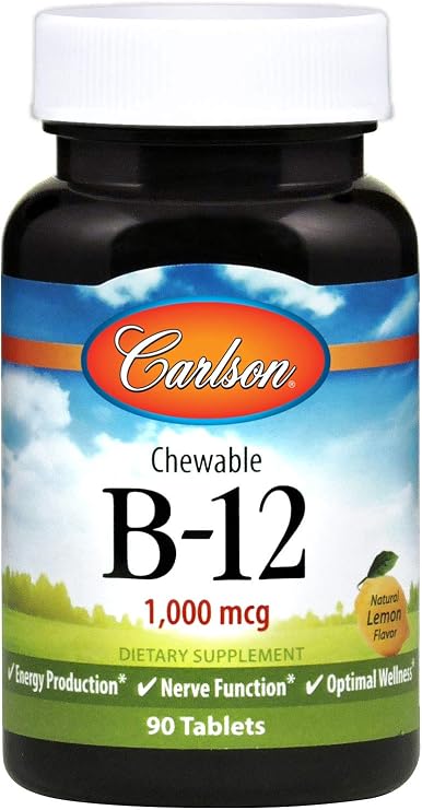 Carlson labs b-12 sl, sublingual vitamin b 12, 90 tablets (088395024344)