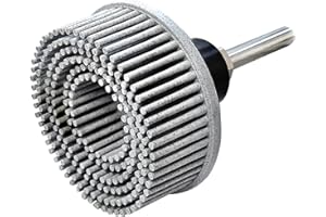 HIEMTE Tools 2 Inch Bristle Disc Grit 120#(White) with 2" Shank Attachment Abrasive Coating Removal Disc for Metal