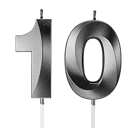 10th Birthday Candles for Cakes Numbers Candle