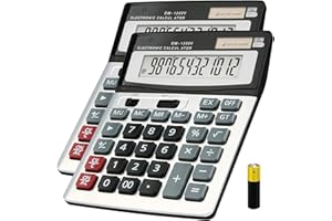 Envysun Desk Calculators, Envysun 12-Digit Solar Battery Desktop Office Calculators (2pcs Calculator)