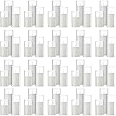 Shihanee 120 Pcs Pillar Candles and Glass Cylinder Vases Clear Cylinder Holders for Slim Pillar Candles Table Decoration (White)