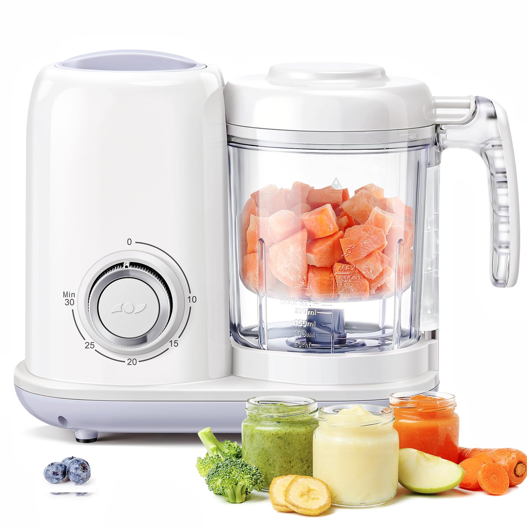 Photo 1 of AMZBABYCHEF Baby Food Maker, 4 in 1 Baby Food Processor and Steamer, Puree Blender, Multifunctional Baby Puree Maker, Dishwasher Safe (White)