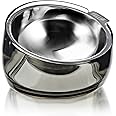 Felli Pet Oblik Spill Proof Dog Food Water Bowl Raised Acrylic Cone, Stainless Steel Tilted Oval Dish Pet Friendly, Slanted Metal Plate Feeder Elevated for Small Medium Size Dog (1.5Cup, Smoky)