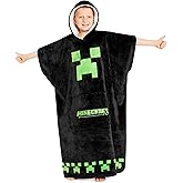 Minecraft Blanket Hoodie for Kids, Teens, One Size Soft Oversized Fleece Poncho, Cozy Hoodie Blanket, Gamer Gifts for Boys