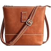 S-ZONE Leather Crossbody Bags for Women Small Over the Shoulder Purses and Handbags Trendy