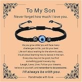 Someki To My Son Bracelet from Mom Dad Evil Eye Braided Bracelets Mens Bracelet Inspirational Birthday Gifts for Men Son Gifts from Mom