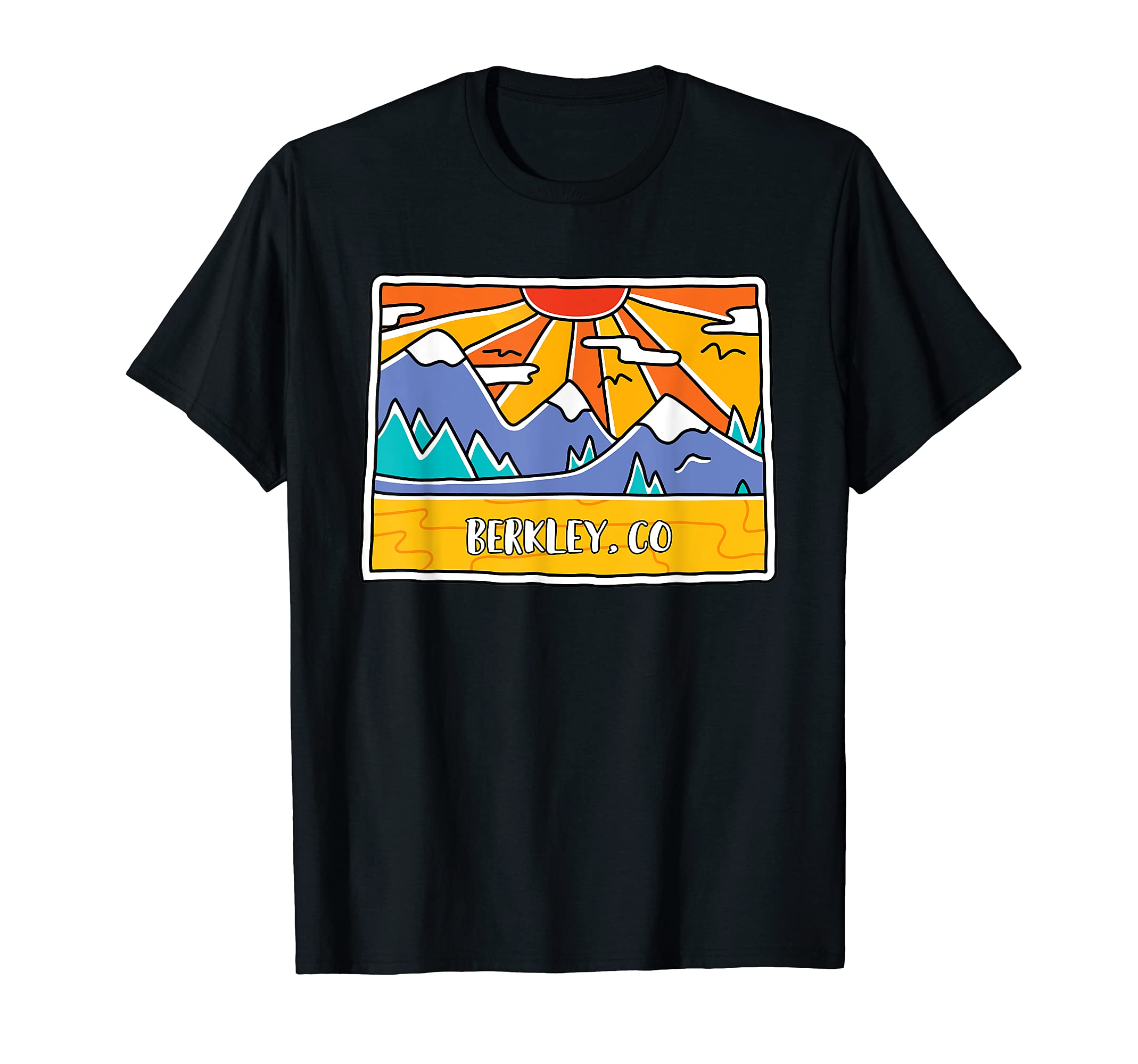 Berkley, CO Colorado Mountains Outdoor art retro sunset T-Shirt