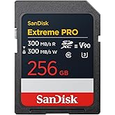 SanDisk 256GB Extreme PRO SDXC UHS-II Memory Card - Up to 300MB/s Read and Write speeds, V90, 8K, 4K UHD, SD Card - SDSDXDM-2