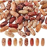 DICOSMETIC 350Pcs Wooden Beads Oval Spacer Beads 14x8mm Macrame Beads Large Hole Beads Handmade Crafts Loose Beads Printed Wood Beads for DIY Bracelet Jewelry Making Party Decor