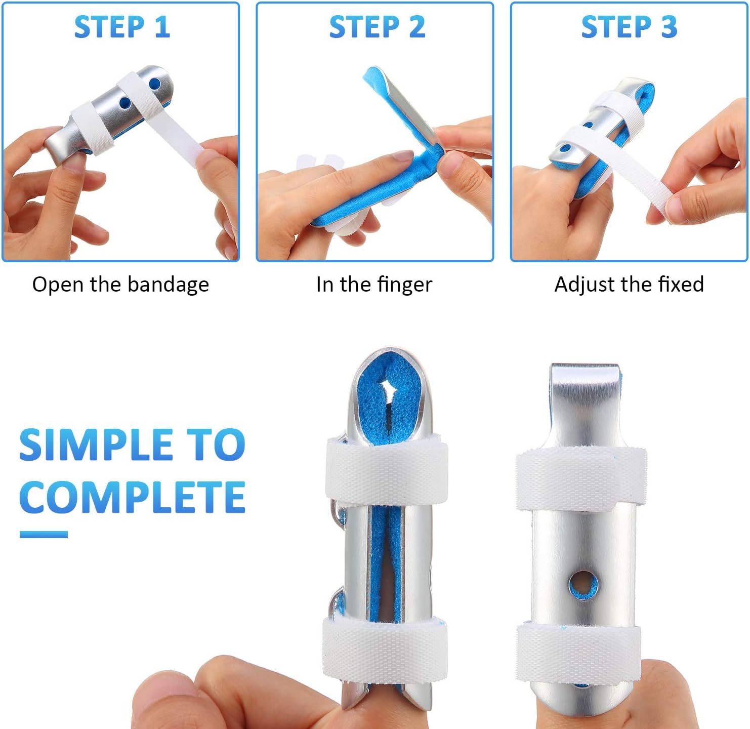 6 Pieces Finger Splints Metal Finger Support Finger Stabilizer for Adults and Children Finger Knuckle Joint Fixation, 3 Sizes: Health & Personal Care