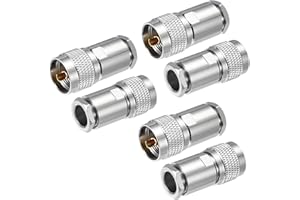 MECCANIXITY 6 Pcs UHF Male Clamp Connector, 11mm PL259 Attach Adapter End RF Coax Connector Adapter for LMR400 RG8 RG213 RG21