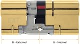 Yale Anti-Snap 3 Star Euro Cylinder Brass Finish 40.45 85 mm TS007 view 2