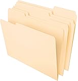 Pendaflex File Folders, Letter Size, 8-1/2" x 11", Classic Manila, 1/3-Cut Tabs in Left, Right, Center Positions, 100 Per Box (65213)