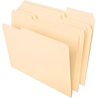 Pendaflex File Folders, Letter Size, 8-1/2" x 11", Classic Manila, 1/3-Cut Tabs in Left, Right, Center Positions, 100 Per Box