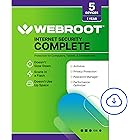 Webroot Internet Security Complete | Antivirus Software 2026 | 5 Device | 1 Year Download for PC/Mac/Chromebook/Android/IOS + Password Manager, Performance Optimizer