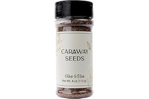 Olive & Vine Caraway Seeds, Earthy & Aromatic, Seasoning for Rye Bread, Sauerkraut, and Goulash, Rich Tradition, Authentic Taste, For Global Recipes (4 Ounce)