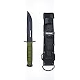 Surviveware 10.5-Inch Fixed Blade Tactical Knife with 6-inch Carbon Steel Blade and Rubber Wrapped Aluminum Handle for Camping, Hunting, EDC, and Survival.
