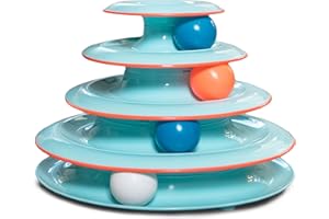 CATSTAGES Petstages Chase Meowtain Interactive 4-Tier Cat Track Toy