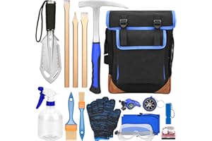 "A peerless shovel " Rock Pick Hammer with Skid Handle, All Steel Geology Hammer with Pointed Tip & Shock Reduction Grip for (BLUE03)