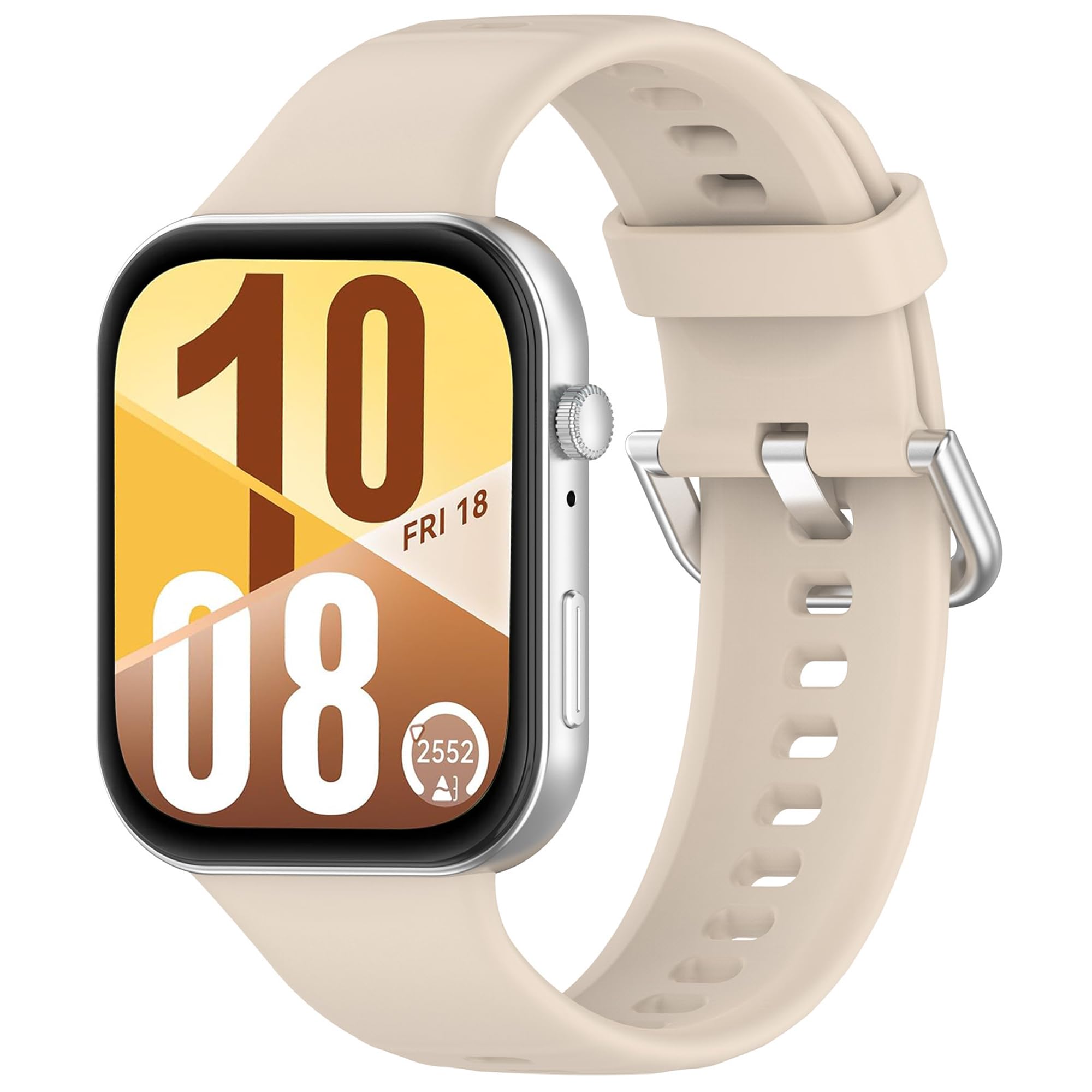 Wownadu Straps Compatible for Huawei Watch Fit 4/4 Pro / 3 Strap Ivory Silicone Adjustable Classic Wristbands for Men Women Replacement Watchbands (Strap Only)