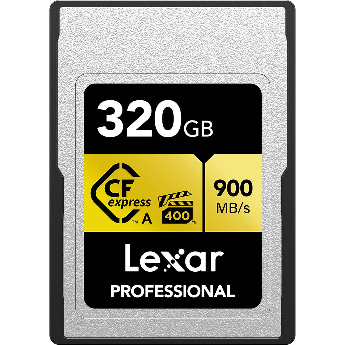 Lexar 320GB Professional CFexpress Type A GOLD Series Memory Card, Up to 900MB/s Read, Cinema-quality 8K Video, Rated VPG 400 (LCAGOLD320G-RNENG)