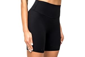Kamo Fitness Serenity Shorts High Waisted 6" Inseam No Front Seam Thigh Friendly V Booty Seam Women's Biker Shorts