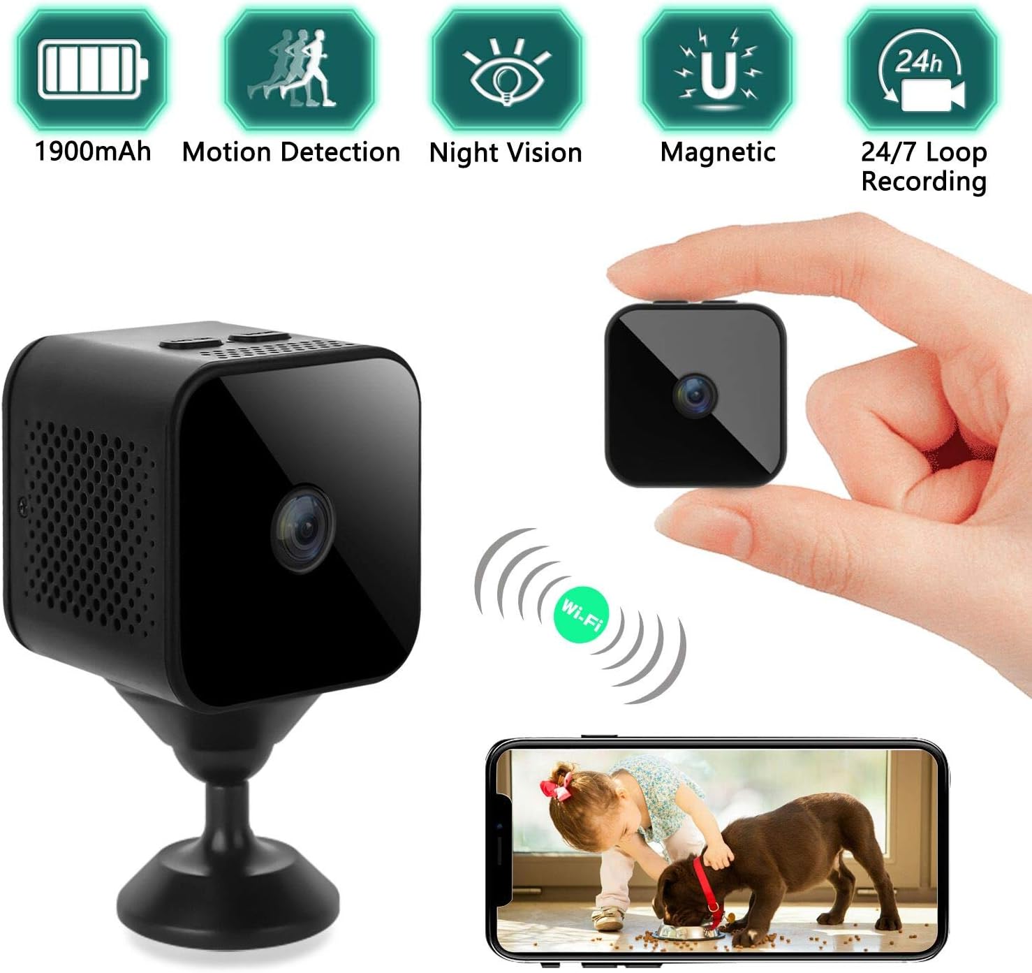 Mini Caméra Espion Magnétique Sans Fil - Vision Nocturne Et Détection De Mouvement - Pour Maison, Bureau, Surveillance