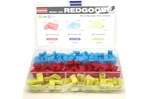 REDGOOSE 100PCS Nylon Flag Spade Quick Disconnects Female Wire Connector 22-10 AWG 90 Degree Electrical Crimp Wire Terminals(22-18AWG 40PCS, 18-14AWG 40PCS, 12-10AWG 20PCS)