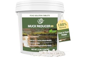 LMJP Muck Reducer - 5LB Natural Sludge Solution Tablets for Ponds & Lakes, Away Muck & Odor Control, Safe for Aquatic Life, Wildlife & Recreation, Treats Up to 30,000 Sq Ft