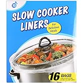 Newcos 16 Bags Slow Cooker Liners,Disposable Multi Use Cooking Bags,Large Size Fit 3QT to 8QT,Plastic Bags for Slow Cooker,Pa