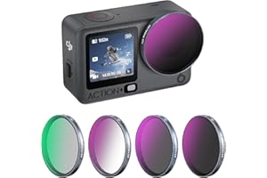 REYGEAK ND Filter Compatible with DJI Osmo Action 6,4 Pack CPL ND8 ND16 ND32