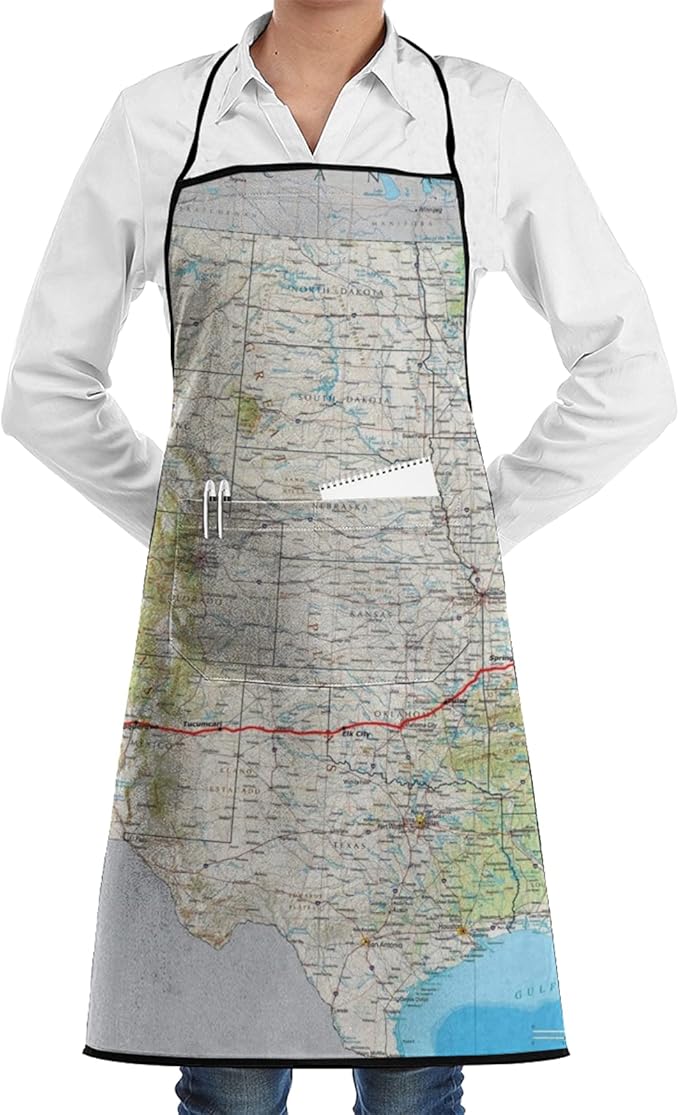 Apron Route 66 Map Mother Road Will Rogers Highway Funny Cooking Aprons