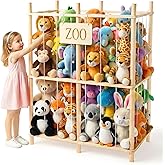 aiwo Large Stuffed Animal Storage Toy Organizer for Kids Playroom, Holds 20+ Standard 8-12" Stuffy Animals Zoo Plush Holder