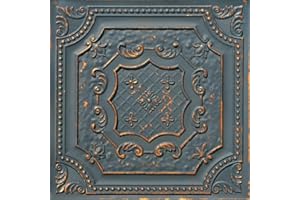 From Plain To Beautiful In Hours DCT04obw-24x24-10 Elizabethan Shield PVC 2' x 2' Glue-up or Lay-in Ceiling Tile (Case / 40 s