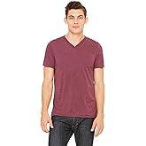 Bella + Canvas Unisex Triblend Short-Sleeve V-Neck T-Shirt S NAVY TRIBLEND