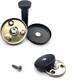 HAOCHEN 4 Black Stainless Steel Round Concealed Wall Hooks Heavy Duty for view 3
