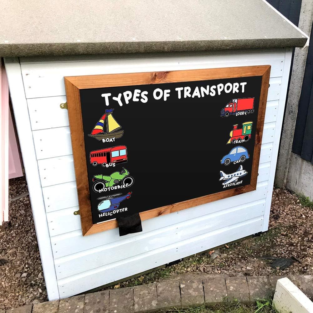 ChalkboardsUK Transport - Kids Large Indoor/Outdoor Chalkboard (A1), WC069, a1-900 x 662 x 20mm, Black, W66 x H90 cm