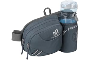 WATERFLY Fanny Pack Waist Bag: Waist Pack for Women Men with Water Bottle Holder Hiking Fanny Pack for Running Walking DogWalking Travel Cycling