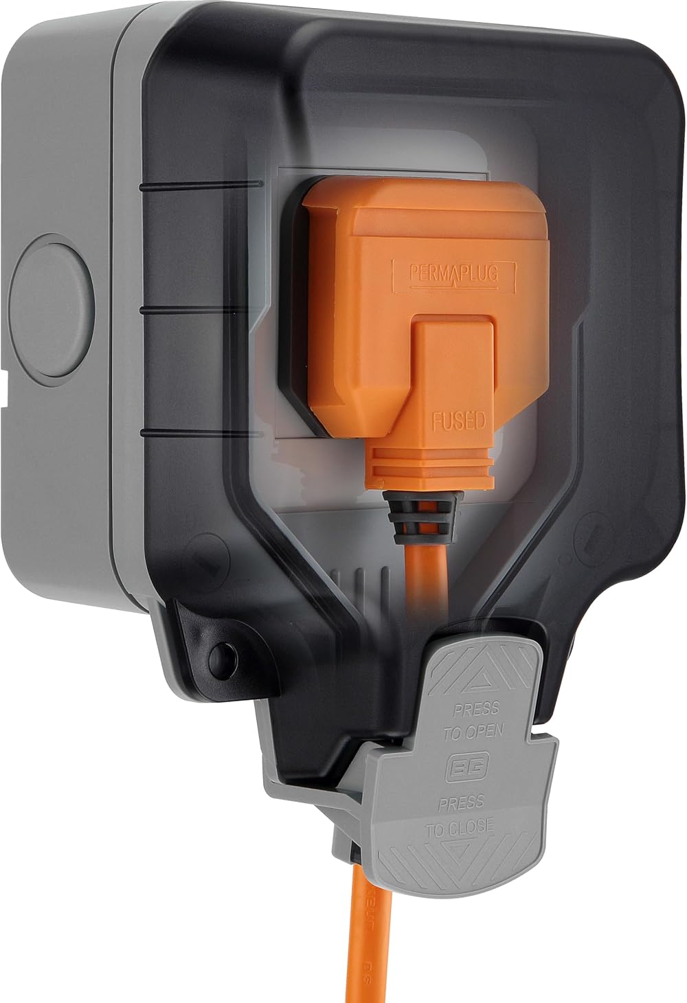 BG Electrical WP23-01 Single Outdoor Weatherproof Socket IP66 13 Amp Grey