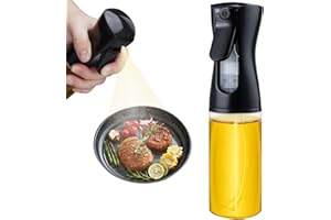 Bildenarts Oil Sprayer for Cooking, 200ml Glass Olive Oil Sprayer Mister, Black, Patented Technology, Widely Used for Salad M