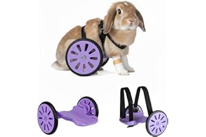 Lightweight Rabbit Wheelchair Hind Leg Support - Adjustable Mobility Aid with Soft TPU Tires, No-Scratch Floor Protection - f