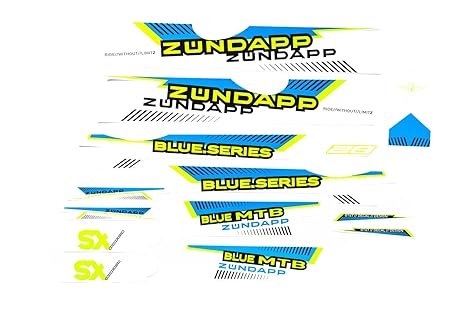 Fahrrad Dekor Satz Aufkleber Rahmen Frame Decal Sticker Zündapp Blau Grün Weiß
