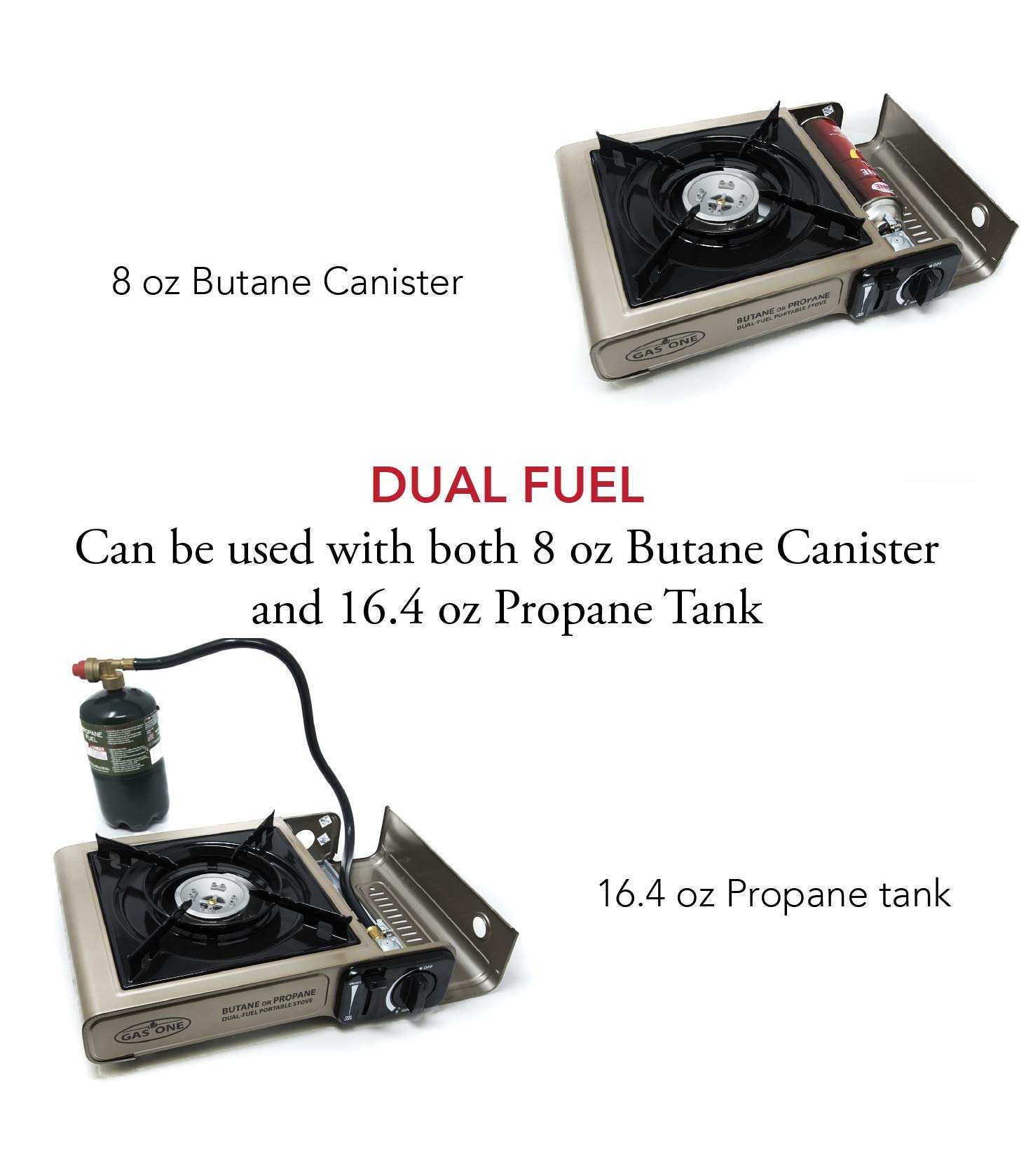 GasOne Propane or Butane Stove GS3400P Dual Fuel Portable Camping and