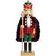 Joliyoou 14 Inch Christmas Nutcracker Figures, Wooden Nutcracker King with Scepter Ornaments, Large Xmas Nutcracker Tabletop Centerpieces Festival Shelves Decorations
