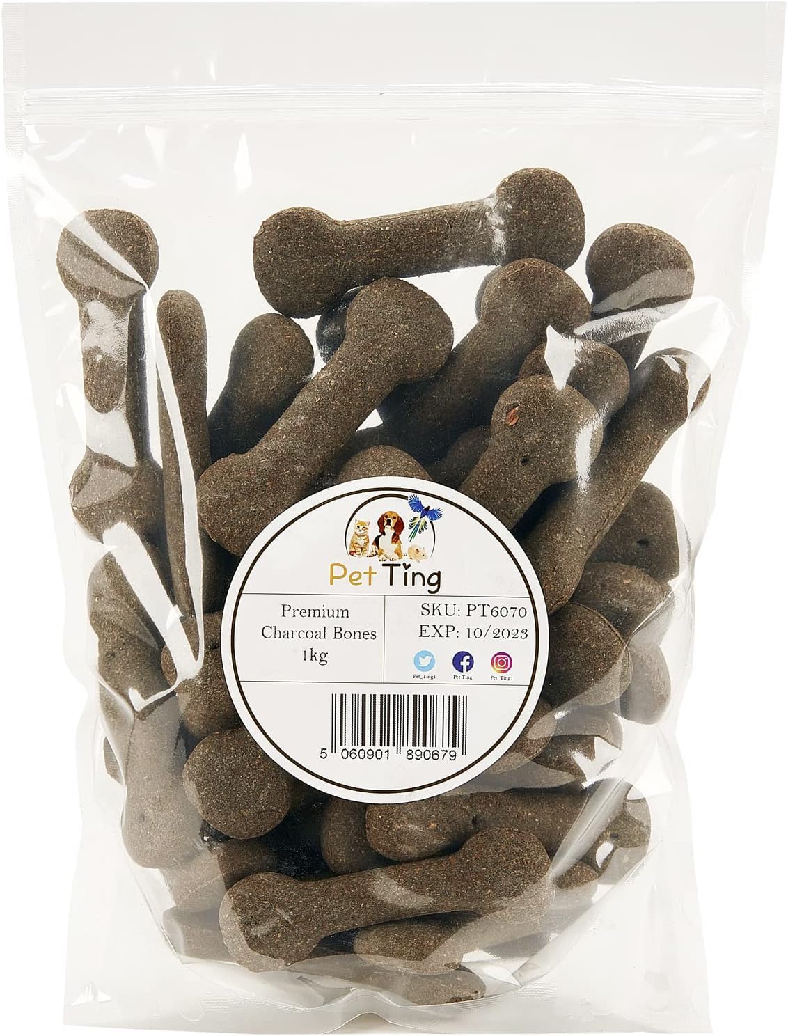 Premium Charcoal Bones Dog Biscuit 1kg (Large Charcoal Bones)