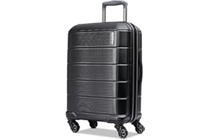 American Tourister Stratum 2.0 Expandable Hardside Luggage with Spinner Wheels, Jet Black, Carry-on
