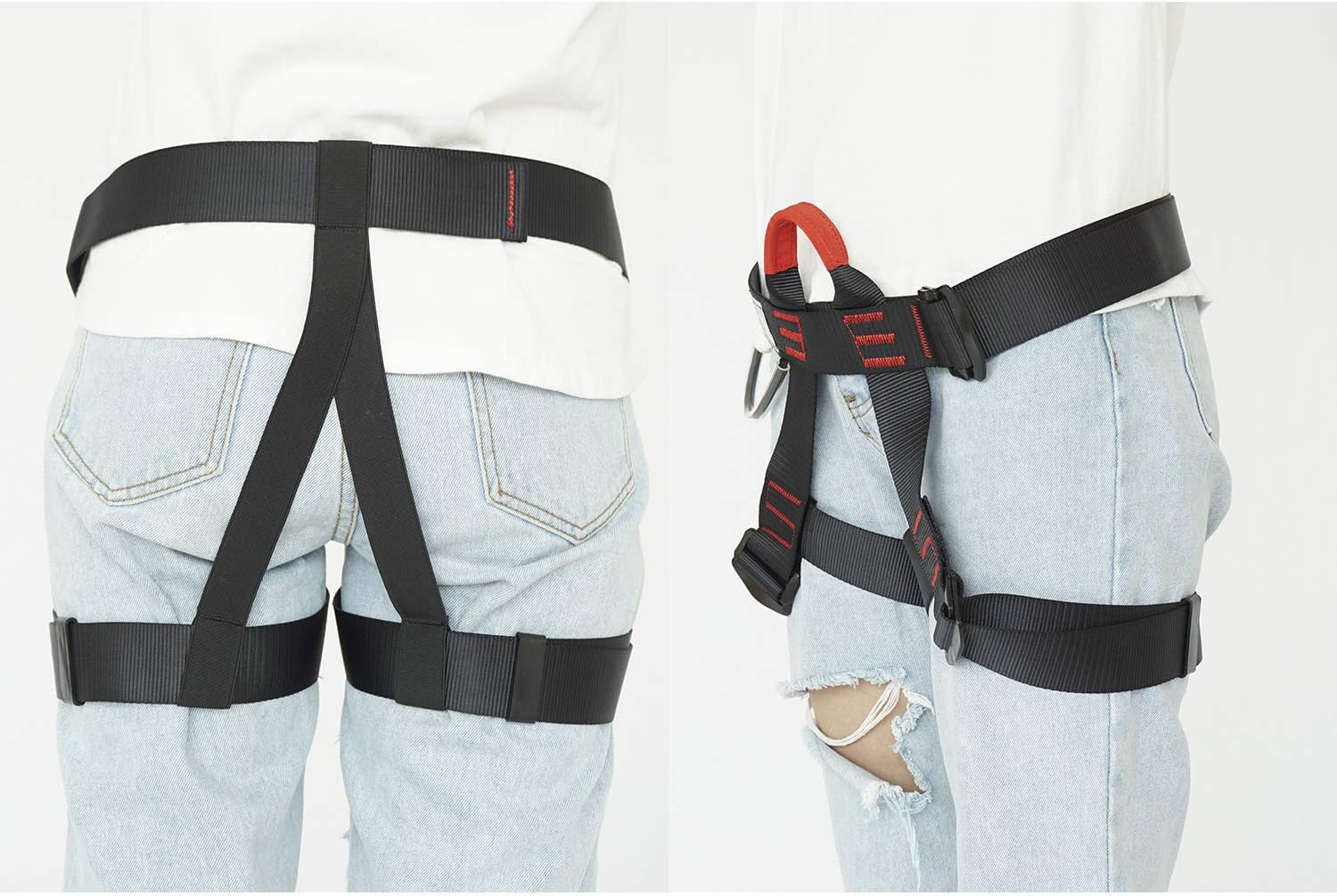 AmazeFan Climbing Harness, Thicken Rock Climbing Harness for Men Women, Protect Waist Safety Harness, Wider Half Body Harness for Mountaineering Rock Climbing Fire Rescuing Rappelling Tree Climbing : Sports & Outdoors