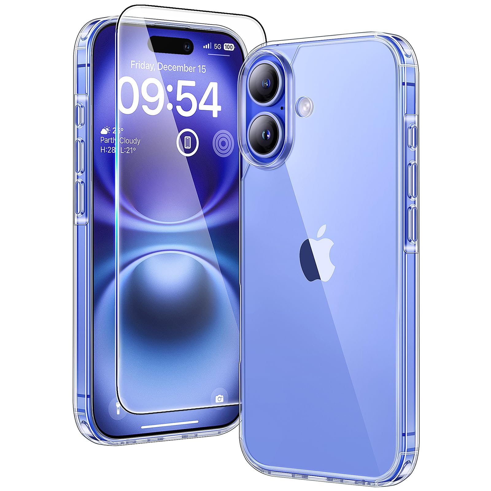 TAURI only for iPhone 16 Plus Case with HD Screen Protector, [Not-Yellowing] [15 FT Grade Protection] Shockproof Phone Case Designed for iPhone 16 Plus 6.7 Inch 2024 -Clear